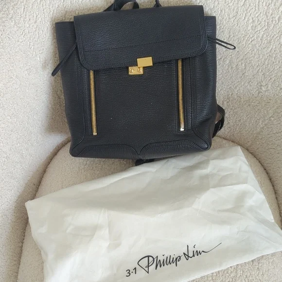 3.1 Phillip Lim Pashli Genuine Black Genuine Leather Backpack Bag - Picture 14 of 14